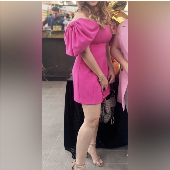 TOCCIN Bow Sleeve Pink Mini Dress size 2 - Picture 1 of 16